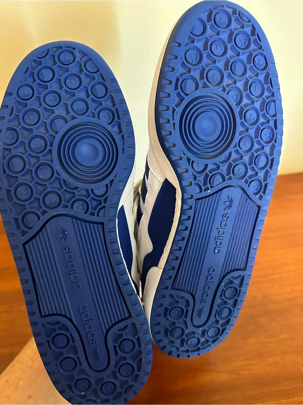 Adidas White and Blue High-Top Sneakers